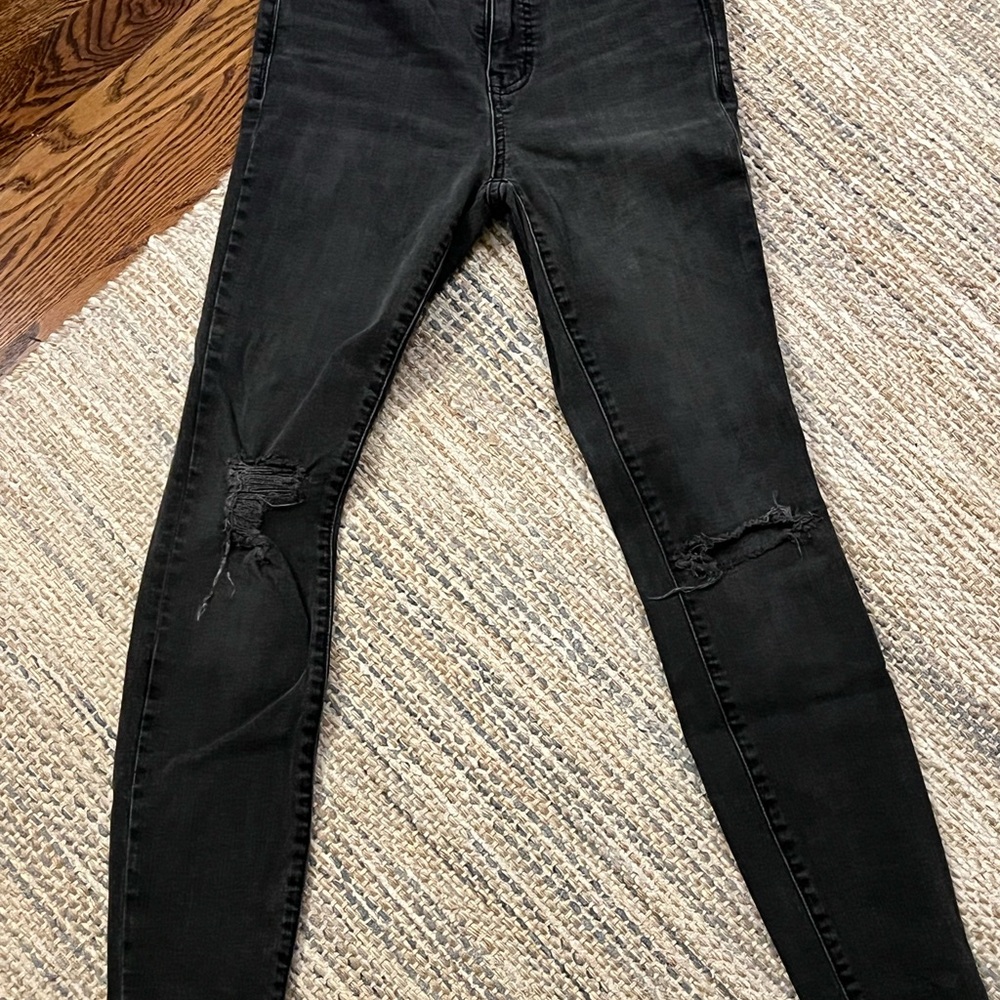 Madewell Black Distressed Skinny Jeans